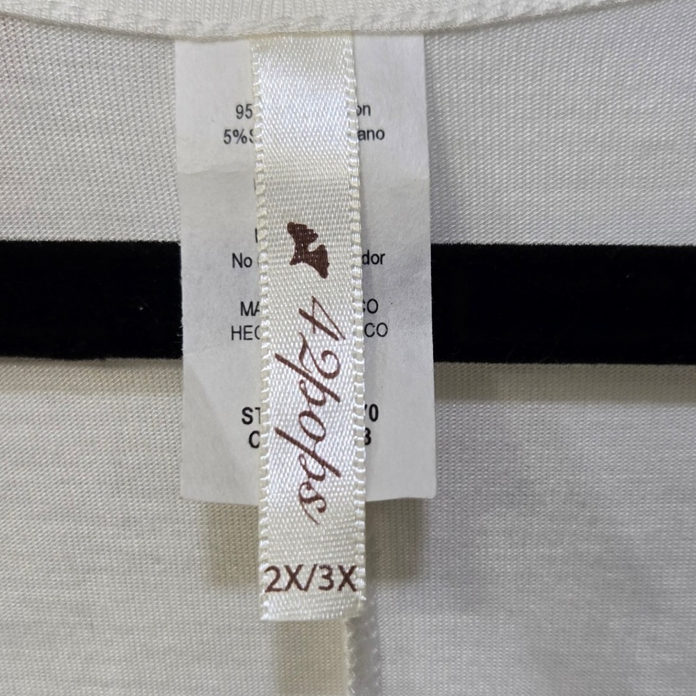 Women Oversized Top Tunic Dress Plus Size 2X White Jersey Knit Minimalist Scandi - Picture 5 of 6
